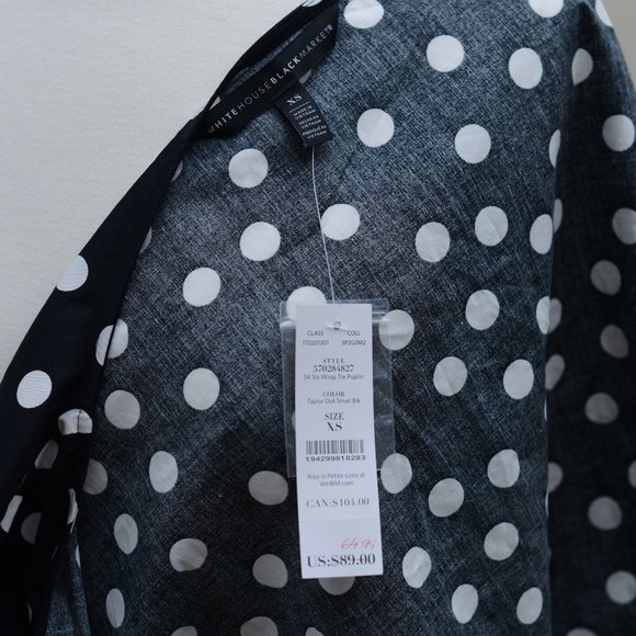 NEW WHBM Polka Dot Wrap Blouse XS - Picture 6 of 7